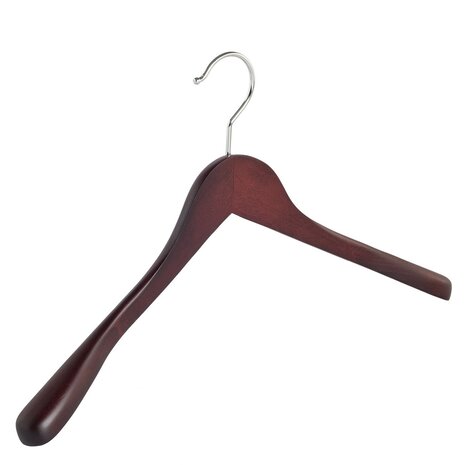 Jacken / Anzugbügel (gewinkelt) Buchenholz mahagoni gebeizt mit Schulterverbreiterung Jacken / Anzugbügel (gewinkelt) Buchenholz mahagoni gebeizt mit Schulterverbreiterung
