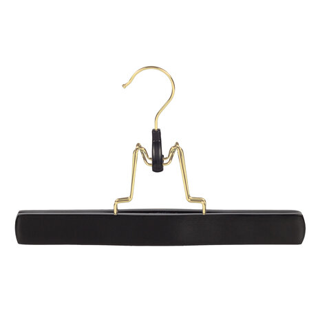 Hosenklemme Buchenholz schwarz lackiert mit Messinghaken und Filz Einlage