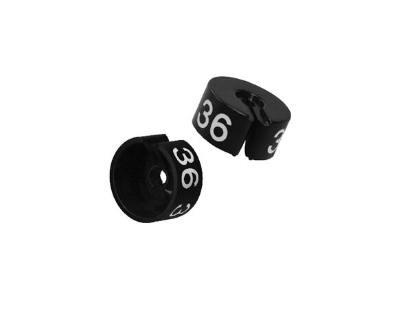 Größenring schwarz mit weißem Aufdruck (25 St.) Größenring schwarz mit weißem Aufdruck (25 St.)