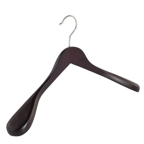 Jacken / Anzugbügel (gewinkelt) Buchenholz wenge gebeizt mit Schulterverbreiterung