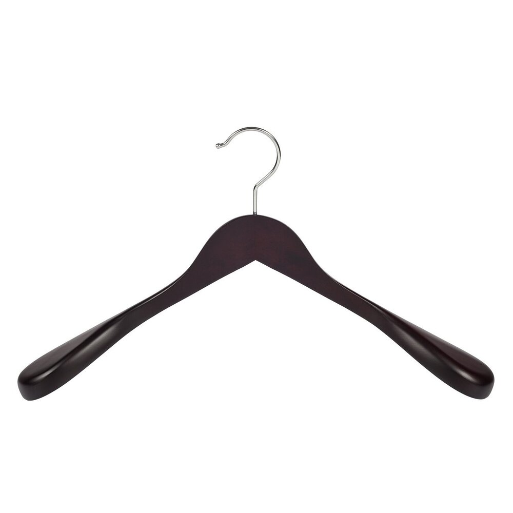 Jacken / Anzugbügel (gewinkelt) Buchenholz wenge gebeizt mit Schulterverbreiterung