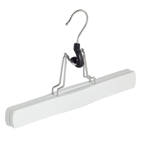 DER KLEIDERBÜGELRIESE Hosenklemme Buchenholz weiß lackiert mit Filz Einlage DER KLEIDERBÜGELRIESE Hosenklemme Buchenholz weiß lackiert mit Filz Einlage