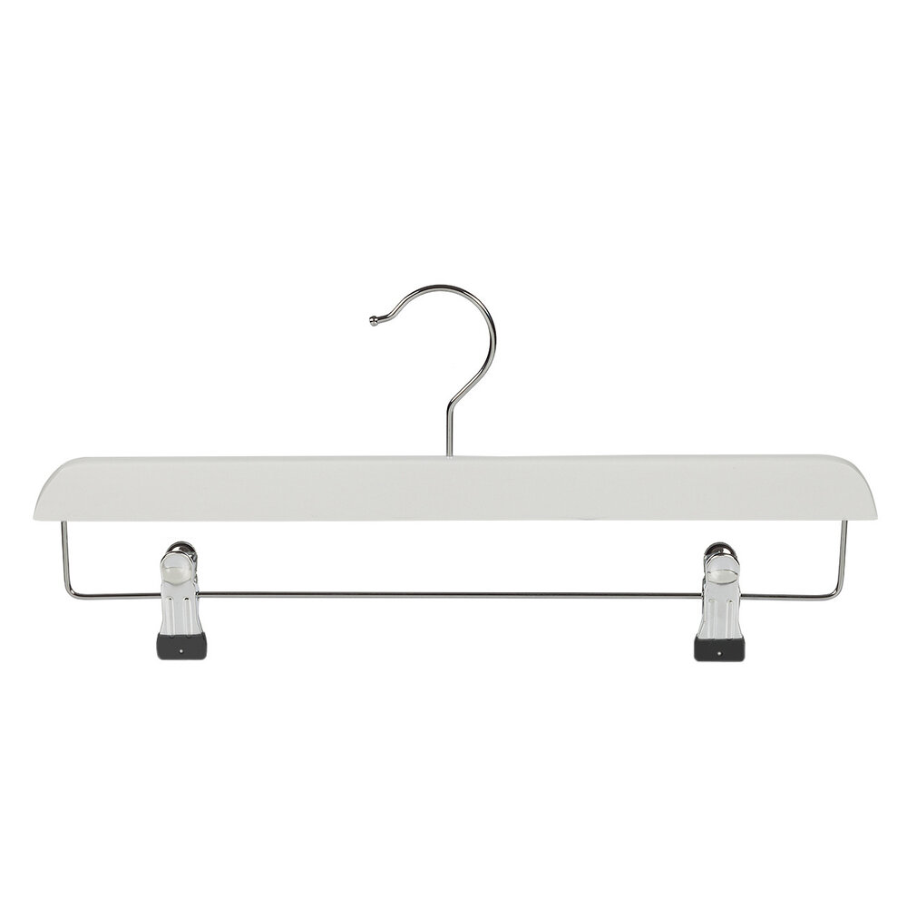 Rock / Hosenbügel Buchenholz weiß lackiert mit anti-rutsch Klammern