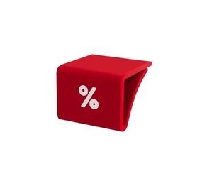 Glasbodenaufstecker (0-9 mm), rot mit weißem Aufdruck Glasbodenaufstecker (0-9 mm), rot mit weißem Aufdruck