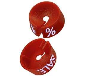 Größenring rot mit weißem Aufdruck  (25 St.)