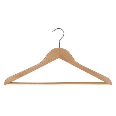 DER KLEIDERBÜGELRIESE Blusen / Hemdenbügel Lotusholz natur lackiert mit anti-rutsch Hosensteg, 44 cm