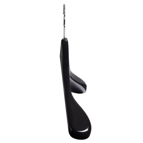 Jacken / Anzugbügel (gewinkelt) Lotusholz schwarz lackiert mit Schulterverbreiterung