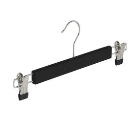 Rock / Hosenbügel Lotusholz schwarz lackiert mit Klammern, 34 cm