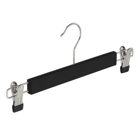 Rock / Hosenbügel Lotusholz schwarz lackiert mit Klammern, 34 cm Rock / Hosenbügel Lotusholz schwarz lackiert mit Klammern, 34 cm
