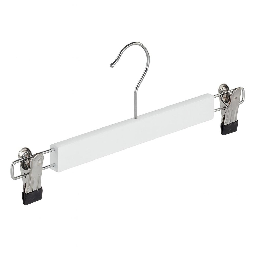 Rock / Hosenbügel Lotusholz weiß lackiert mit anti-rutsch Klammern