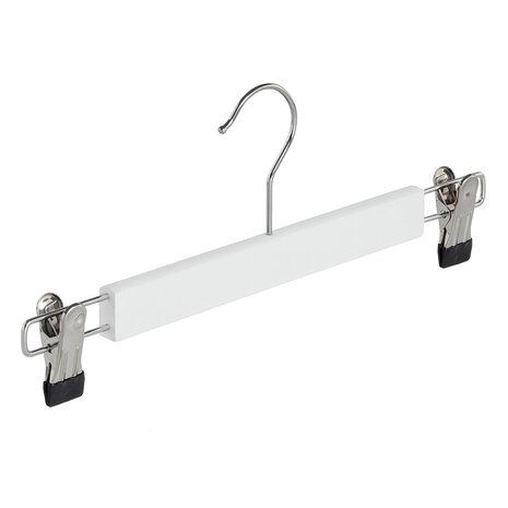 DER KLEIDERBÜGELRIESE Rock / Hosenbügel Lotusholz weiß lackiert mit anti-rutsch Klammern DER KLEIDERBÜGELRIESE Rock / Hosenbügel Lotusholz weiß lackiert mit anti-rutsch Klammern