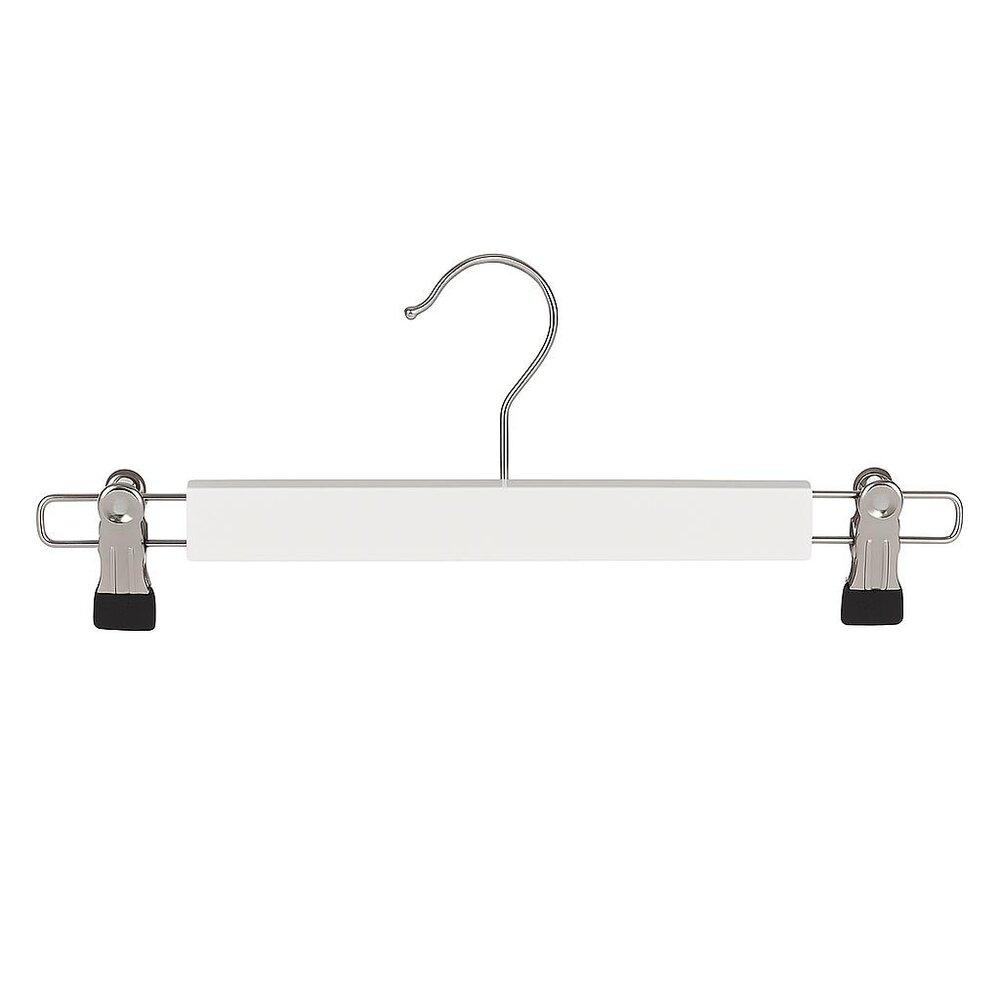 Rock / Hosenbügel Lotusholz weiß lackiert mit Klammern, 34 cm