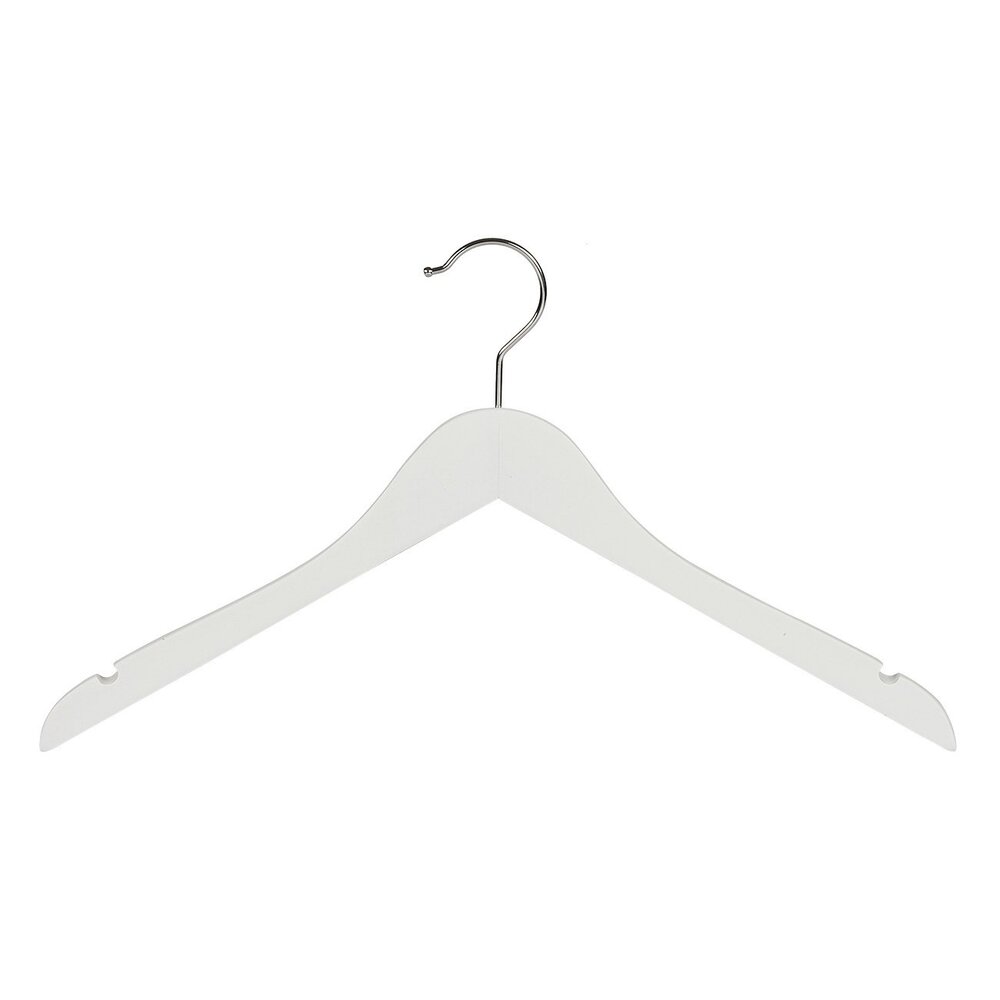 DER KLEIDERBÜGELRIESE Blusen / Hemdenbügel (gewinkelt) Lotusholz weiß lackiert mit Rockkerben DER KLEIDERBÜGELRIESE Blusen / Hemdenbügel (gewinkelt) Lotusholz weiß lackiert mit Rockkerben