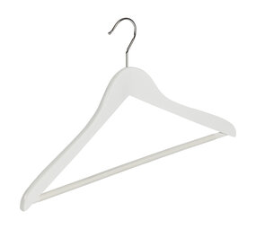 DER KLEIDERBÜGELRIESE Blusen / Hemdenbügel Lotusholz weiß lackiert mit anti-rutsch Hosensteg, 44 cm DER KLEIDERBÜGELRIESE Blusen / Hemdenbügel Lotusholz weiß lackiert mit anti-rutsch Hosensteg, 44 cm