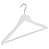 DER KLEIDERBÜGELRIESE Blusen / Hemdenbügel Lotusholz weiß lackiert mit anti-rutsch Hosensteg, 44 cm