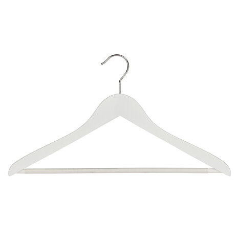 DER KLEIDERBÜGELRIESE Blusen / Hemdenbügel Lotusholz weiß lackiert mit anti-rutsch Hosensteg, 44 cm