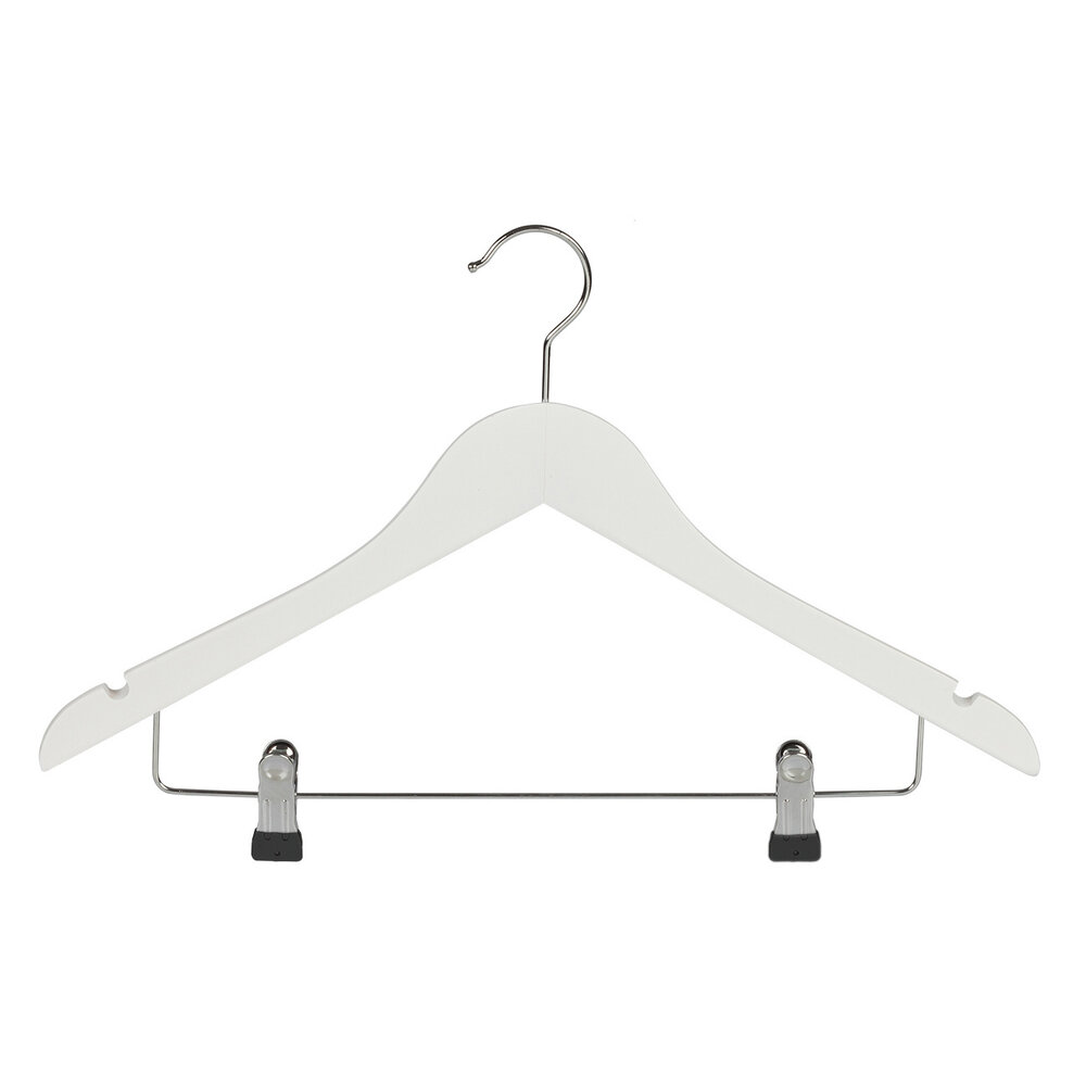 DER KLEIDERBÜGELRIESE Blusen / Hemdenbügel (gewinkelt) Lotusholz weiß lackiert mit Rockkerben und anti-rutsch Klammern DER KLEIDERBÜGELRIESE Blusen / Hemdenbügel (gewinkelt) Lotusholz weiß lackiert mit Rockkerben und anti-rutsch Klammern