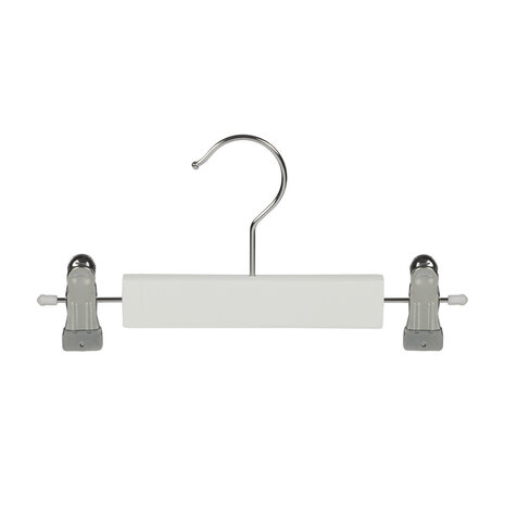 Rock / Hosenbügel Lotusholz weiß lackiert mit Klammern, 25 cm