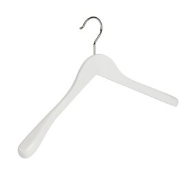 Jacken / Anzugbügel Lotusholz weiß lackiert mit Schulterverbreiterung, 41 cm Jacken / Anzugbügel Lotusholz weiß lackiert mit Schulterverbreiterung, 41 cm