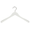 Jacken / Anzugbügel Lotusholz weiß lackiert mit Schulterverbreiterung, 41 cm