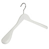 Jacken / Anzugbügel Lotusholz weiß lackiert mit Schulterverbreiterung, 44 cm Jacken / Anzugbügel Lotusholz weiß lackiert mit Schulterverbreiterung, 44 cm