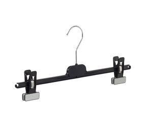 Rock / Hosenbügel Kunststoff schwarz mit anti-rutsch Klammern Rock / Hosenbügel Kunststoff schwarz mit anti-rutsch Klammern