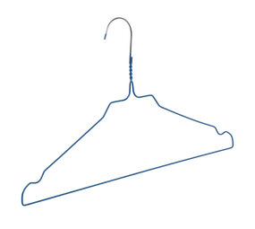 Draht / Wäschereibügel Metall blau pulverbeschichtet (Ø 2,4 mm) mit Rockkerben Draht / Wäschereibügel Metall blau pulverbeschichtet (Ø 2,4 mm) mit Rockkerben