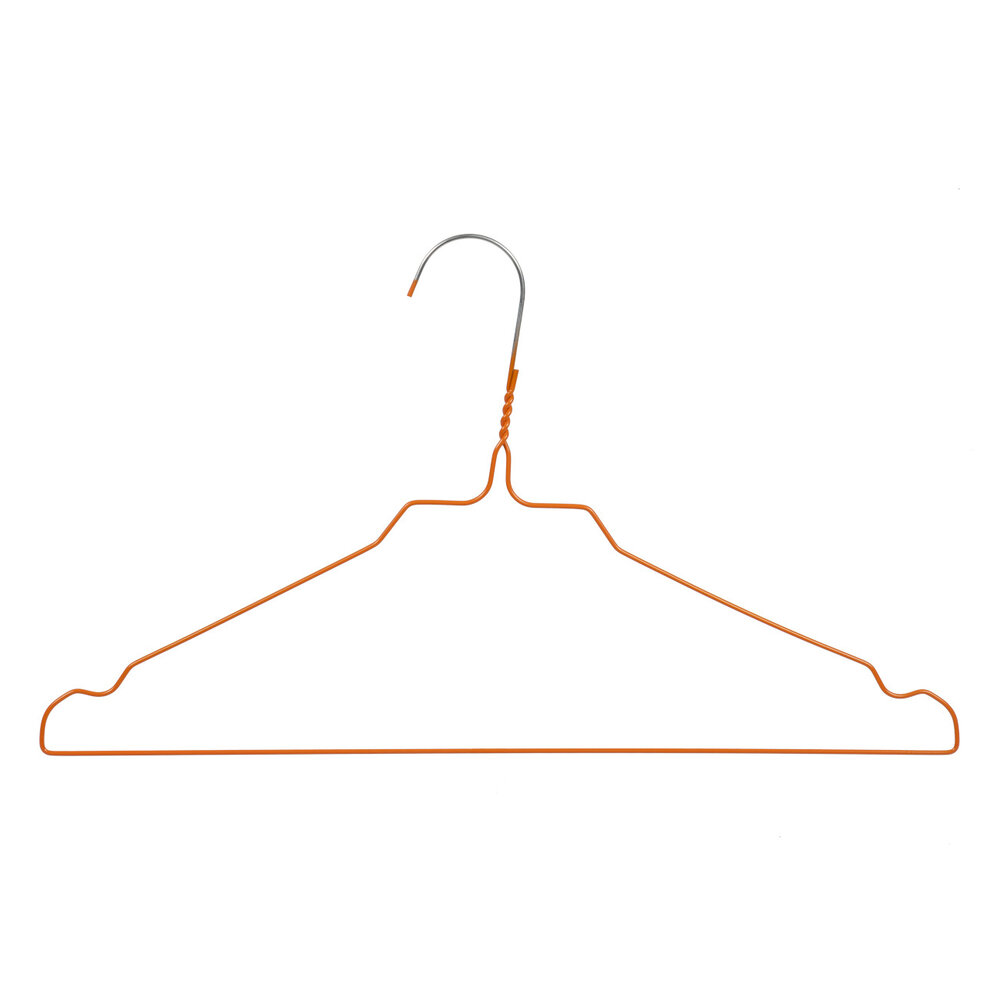 Draht / Wäschereibügel Metall orange pulverbeschichtet (Ø 2,4 mm) mit Rockkerben Draht / Wäschereibügel Metall orange pulverbeschichtet (Ø 2,4 mm) mit Rockkerben