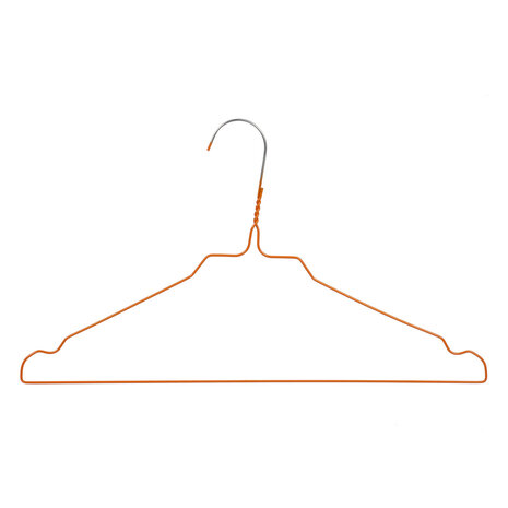 Draht / Wäschereibügel Metall orange pulverbeschichtet (Ø 2,4 mm) mit Rockkerben Draht / Wäschereibügel Metall orange pulverbeschichtet (Ø 2,4 mm) mit Rockkerben
