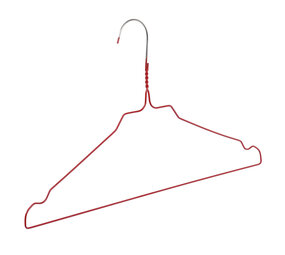 Draht / Wäschereibügel Metall rot pulverbeschichtet (Ø 2,4 mm) mit Rockkerben Draht / Wäschereibügel Metall rot pulverbeschichtet (Ø 2,4 mm) mit Rockkerben