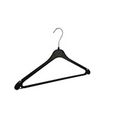 Blusen / Hemdenbügel (flach) Kunststoff schwarz mit Rockkerben und Hosensteg Blusen / Hemdenbügel (flach) Kunststoff schwarz mit Rockkerben und Hosensteg