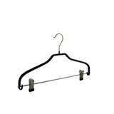 Blusen / Hemdenbügel (flach) Metall mit anti-rutsch Klammern und schwarzer anti-rutsch Beschichtung Blusen / Hemdenbügel (flach) Metall mit anti-rutsch Klammern und schwarzer anti-rutsch Beschichtung