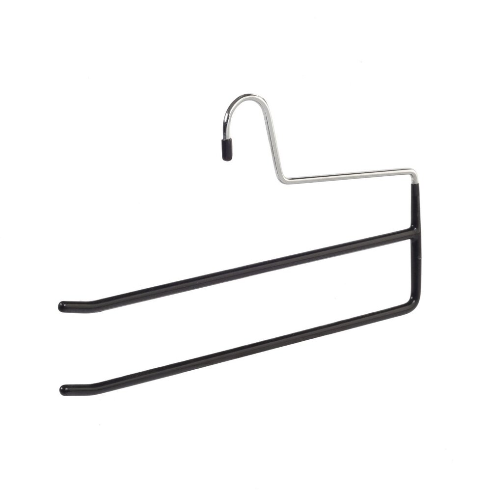 DER KLEIDERBÜGELRIESE Hosenbügel (2-fach) Metall mit schwarzer anti-rutsch Beschichtung