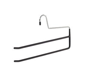 Hosenbügel (2-fach) Metall mit schwarzer anti-rutsch Beschichtung Hosenbügel (2-fach) Metall mit schwarzer anti-rutsch Beschichtung