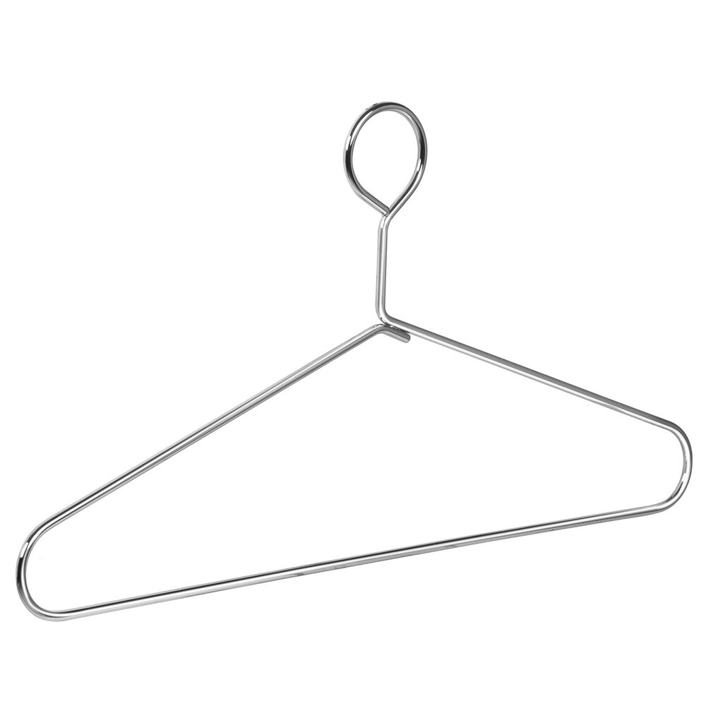 DER KLEIDERBÜGELRIESE Metall-Diebstahlsicherungsbügel (flach) verchromt mit festem Haken / Öse