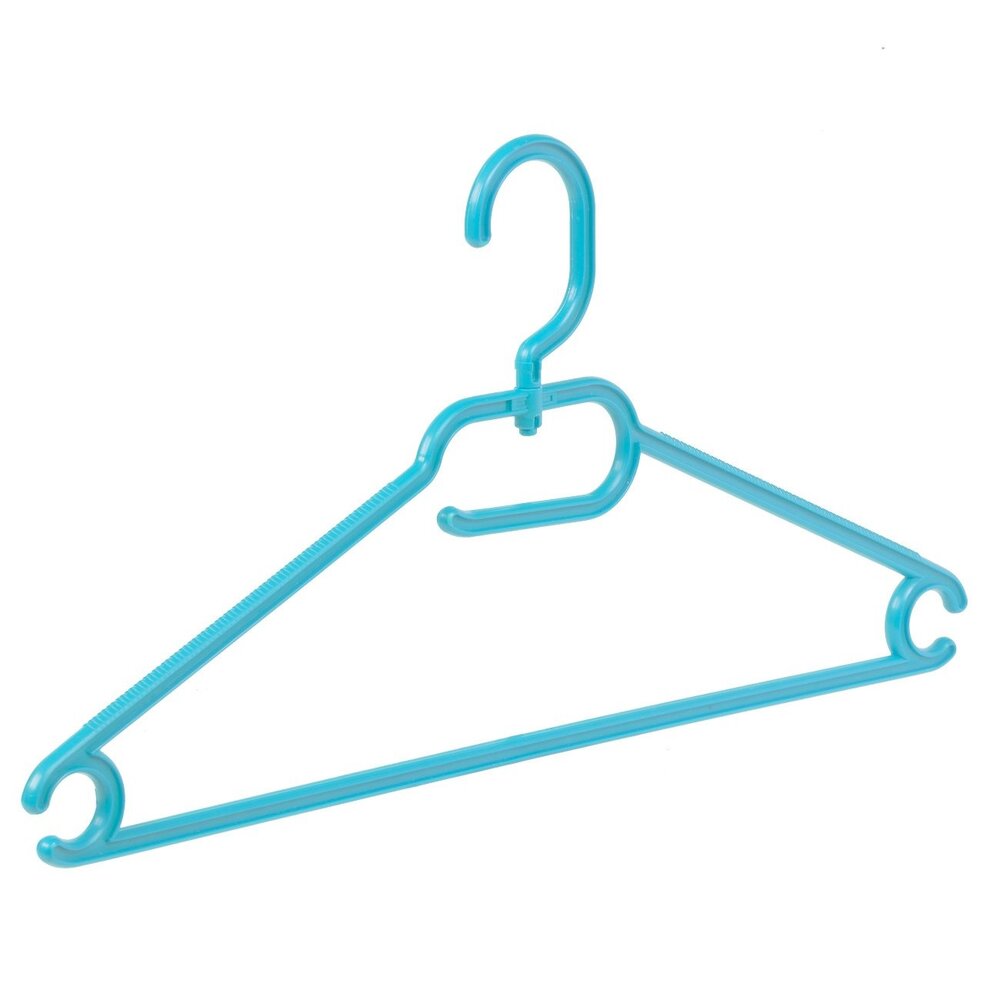 Vielzweckbügel (flach) Kunststoff hellblau mit drehbarer Haken