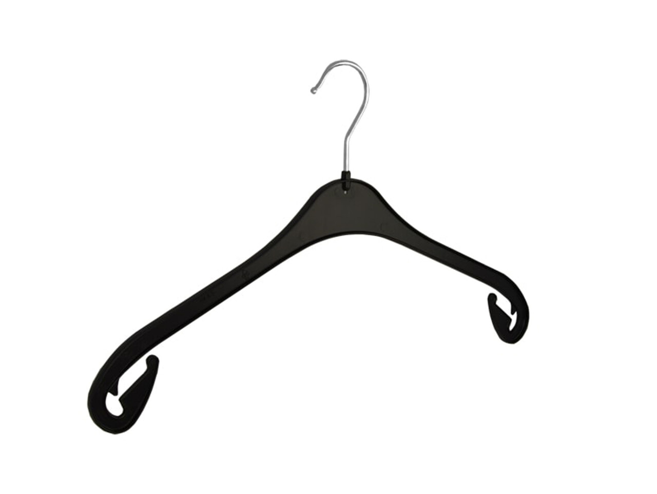 Blusen / Hemdenbügel (flach) Kunststoff schwarz mit Rockkerben Blusen / Hemdenbügel (flach) Kunststoff schwarz mit Rockkerben