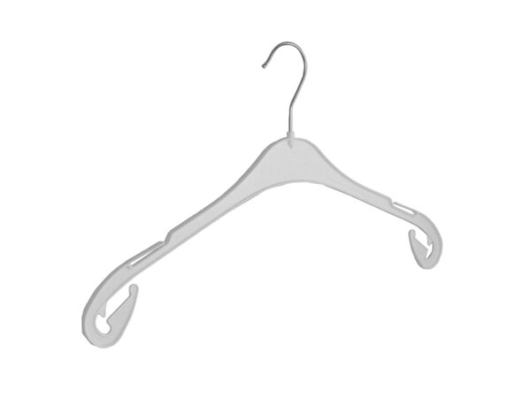 Blusen / Hemdenbügel Kunststoff weiß mit Rockkerben, 38 cm