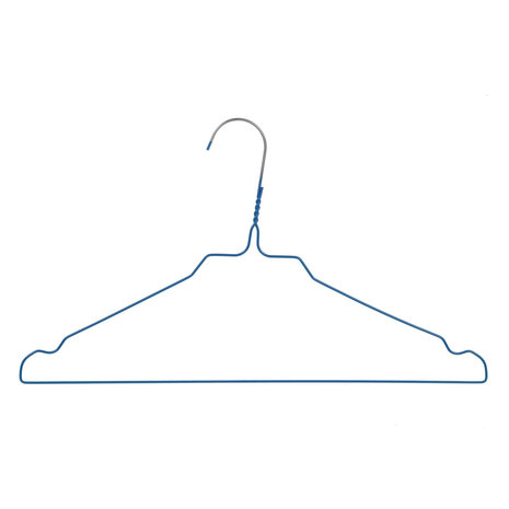 Draht / Wäschereibügel Metall blau pulverbeschichtet (Ø 2,4 mm) mit Rockkerben