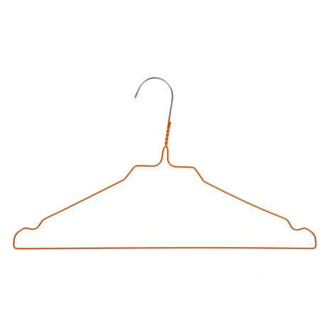 MEVO Draht / Wäschereibügel Metall orange pulverbeschichtet (Ø 2,4 mm) mit Rockkerben MEVO Draht / Wäschereibügel Metall orange pulverbeschichtet (Ø 2,4 mm) mit Rockkerben