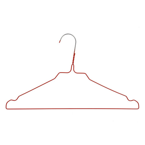 Draht / Wäschereibügel Metall rot pulverbeschichtet (Ø 2,4 mm) mit Rockkerben