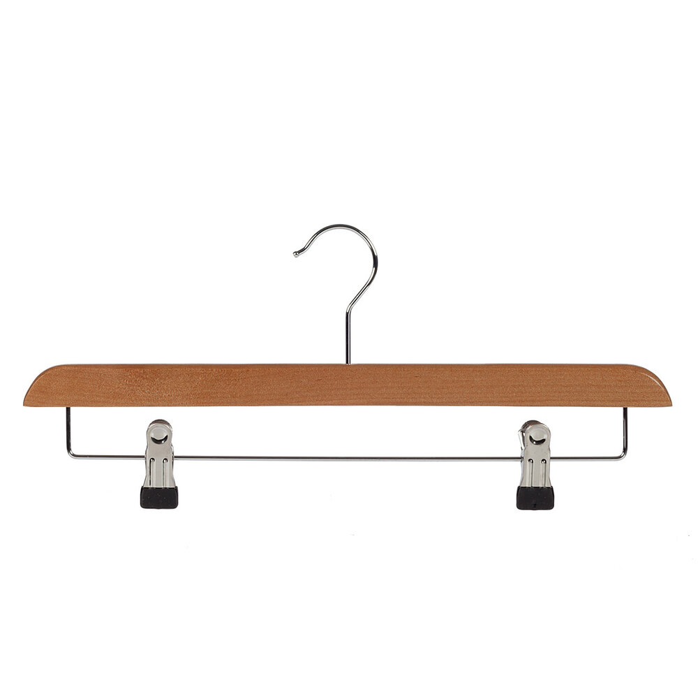 DER KLEIDERBÜGELRIESE Rock / Hosenbügel Lotusholz natur lackiert mit anti-rutsch Klammern
