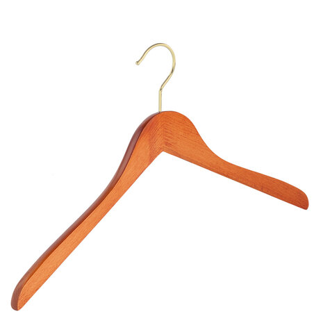 DER KLEIDERBÜGELRIESE Blusen / Hemdenbügel Buchenholz kirsch gebeizt mit Messinghaken, 44 cm