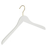 DER KLEIDERBÜGELRIESE Blusen / Hemdenbügel Buchenholz weiß lackiert mit Messinghaken, 41 cm