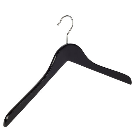 Blusen / Hemdenbügel Buchenholz schwarz lackiert, 41 cm