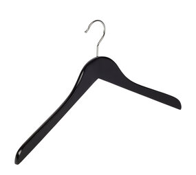 DER KLEIDERBÜGELRIESE Blusen / Hemdenbügel Buchenholz schwarz lackiert, 44 cm