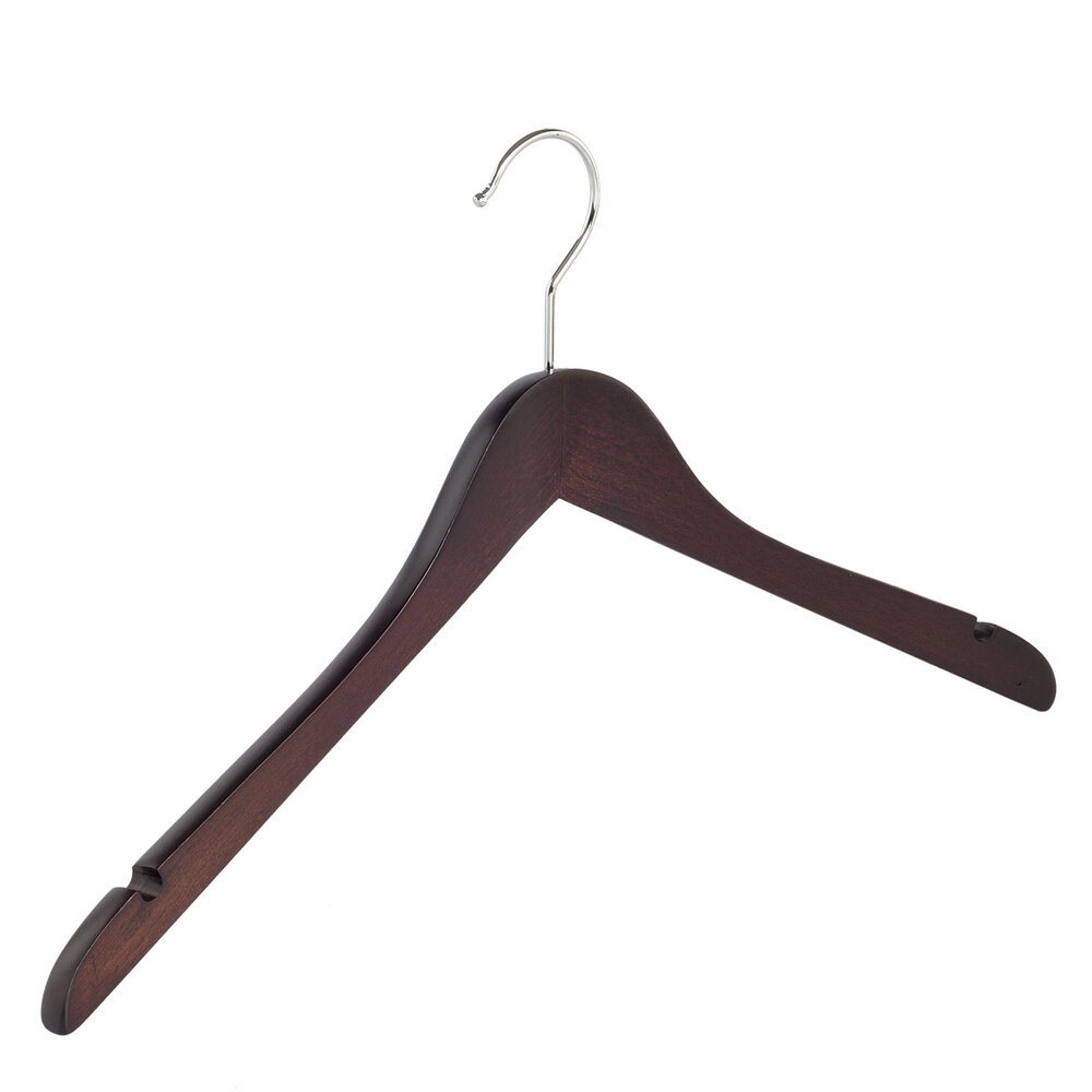 DER KLEIDERBÜGELRIESE Blusen / Hemdenbügel Buchenholz wenge gebeizt mit Rockkerben, 38 cm