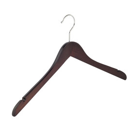 DER KLEIDERBÜGELRIESE Blusen / Hemdenbügel Buchenholz wenge gebeizt mit Rockkerben, 38 cm