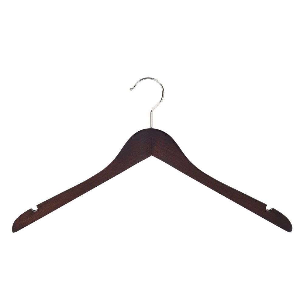 DER KLEIDERBÜGELRIESE Blusen / Hemdenbügel Buchenholz wenge gebeizt mit Rockkerben, 38 cm