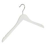 DER KLEIDERBÜGELRIESE Blusen / Hemdenbügel Lotusholz weiß lackiert mit Rockkerben, 44 cm